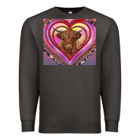 Smoke highland cow valentine's day Premium Sweatshirt - RanaPortraitStore