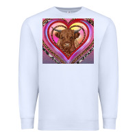 White highland cow valentine's day Premium Sweatshirt - RanaPortraitStore