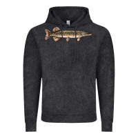 Vintage Black Northern Pike Fish Illustrations Vintage Hoodie - LillyAllenDesigns