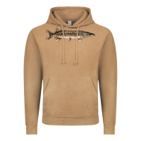 Vintage Camel Northern Pike Fish Illustrations Vintage Hoodie - LillyAllenDesigns