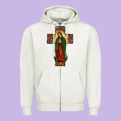 Our Lady Of Guadalupe Cros Zipper Hoodie Designed By Jahusdesignshop