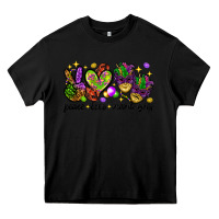 Black Peace Love Mardi Gras Heavy Core Tee - HowdyJamesFarm