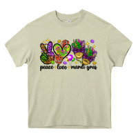 Mossy Peace Love Mardi Gras Heavy Core Tee - HowdyJamesFarm
