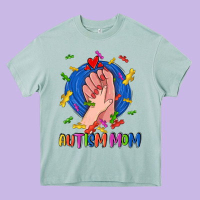 Autism Mom Heavy Core Tee Designed By Cowgirlartshop