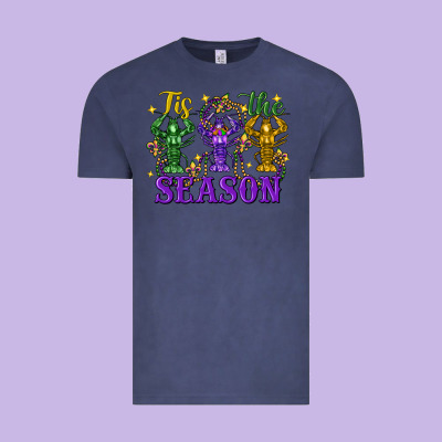Tis The Season Crawfish Mardi Gras Vintage Tee Designed By Fadigitalartstudio
