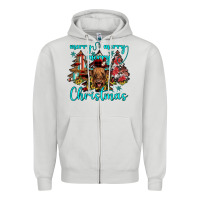 Dove Grey merry christmas Zipper Hoodie - JahusDesignShop