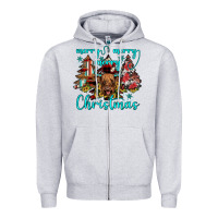 Heather Grey merry christmas Zipper Hoodie - JahusDesignShop