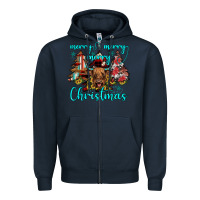 Navy merry christmas Zipper Hoodie - JahusDesignShop