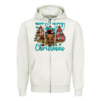 Oatmeal Heather merry christmas Zipper Hoodie - JahusDesignShop