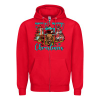 Red merry christmas Zipper Hoodie - JahusDesignShop