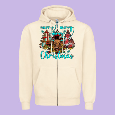 Merry Christmas Zipper Hoodie Designed By Jahusdesignshop