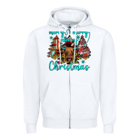 White merry christmas Zipper Hoodie - JahusDesignShop