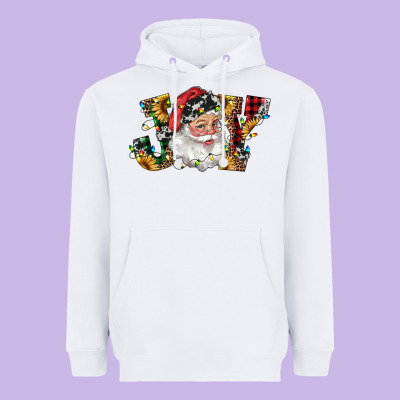 Santa Joy With Sunflowers Heavyweight Hoodie Designed By Ranaportraitstore