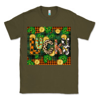 Army Green st patricks day lucky clover and coins Classic Tee - CowGirlArtShop