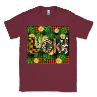 Burgundy st patricks day lucky clover and coins Classic Tee - CowGirlArtShop