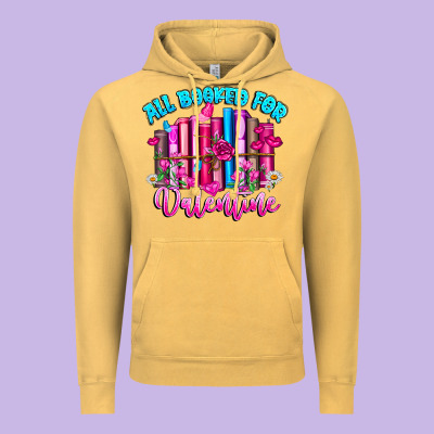 All Booked For Valentines Vintage Hoodie Designed By Cowhidedigitalart
