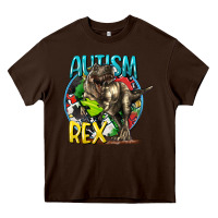 Chocolate Brown Autism Rex Heavy Core Tee - CowGirlArtShop