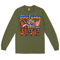 Army Green football mama Long Sleeve Tee - CowhideDigitalArt