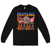 Black football mama Long Sleeve Tee - CowhideDigitalArt