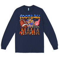 Navy football mama Long Sleeve Tee - CowhideDigitalArt