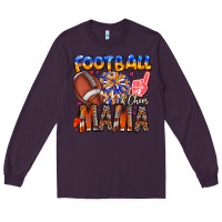 Plum football mama Long Sleeve Tee - CowhideDigitalArt