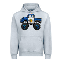 Heather Grey police car monster truck Urban Hoodie - Jasminsmagicworld