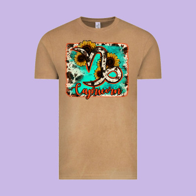 Capricorn Turquoise Cowhide Vintage Tee Designed By Ranaportraitstore