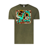 Vintage Olive capricorn turquoise cowhide Vintage Tee - RanaPortraitStore