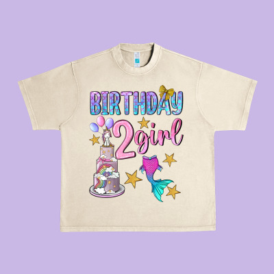 Birthday Girl 2 Urban Heavy Tee Designed By Bundleandbundleshop