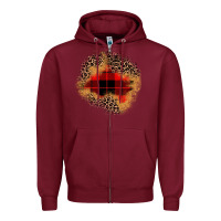 Burgundy christmas patch Zipper Hoodie - JahusDesignShop
