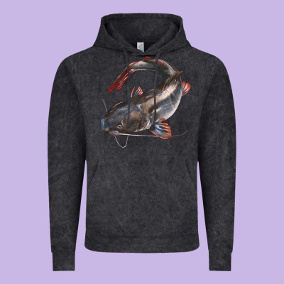 Catfish Illustrations Vintage Hoodie Designed By Lillyallendesigns