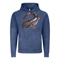 Vintage Denim Catfish Illustrations Vintage Hoodie - LillyAllenDesigns