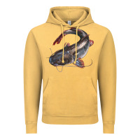 Vintage Mustard Catfish Illustrations Vintage Hoodie - LillyAllenDesigns