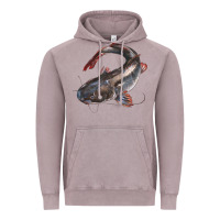 Vintage Zinc Catfish Illustrations Vintage Hoodie - LillyAllenDesigns