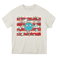 Cream America flag smiley  tumbler Heavy Core Tee - HowdyJamesFarm