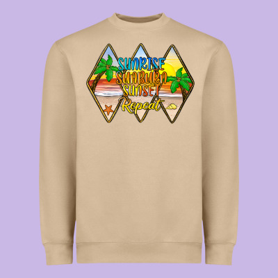 Sunrise Sunburn Sunset Repeat Heavyweight Sweatshirt Designed By Jahusdesignshop