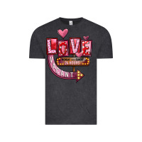 Vintage Black Valentines Day Love Vacant Vintage Tee - FaDigitalArtStudio