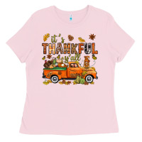 Bubblegum Pink it's thankful y'all with truck bbs Ladies Tee - BundleAndBundleShop