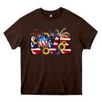 Chocolate Brown Love 4th of july Heavy Core Tee - CowGirlArtShop