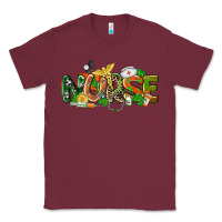 Burgundy St. Patrick's Day Nurse Classic Tee - CowGirlArtShop