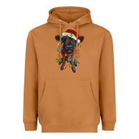 Meerkat highland cow calf with christmas lights Heavyweight Hoodie - RanaPortraitStore