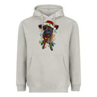 Moon Dust highland cow calf with christmas lights Heavyweight Hoodie - RanaPortraitStore