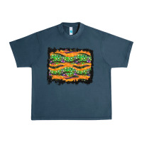 Midnight Navy Halloween Skull Background Urban Heavy Tee - BundleAndBundleShop