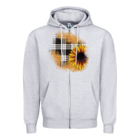 Heather Grey sunflower christmas patch Zipper Hoodie - JahusDesignShop