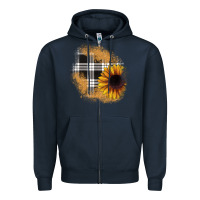 Navy sunflower christmas patch Zipper Hoodie - JahusDesignShop