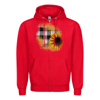 Red sunflower christmas patch Zipper Hoodie - JahusDesignShop