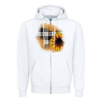White sunflower christmas patch Zipper Hoodie - JahusDesignShop