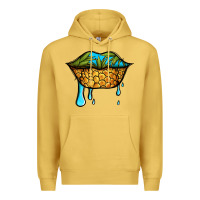 Antique Gold summer vibes pineapple lips Premium Hoodie - Jasminsmagicworld
