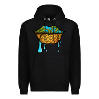 Black summer vibes pineapple lips Premium Hoodie - Jasminsmagicworld