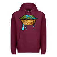 Burgundy summer vibes pineapple lips Premium Hoodie - Jasminsmagicworld